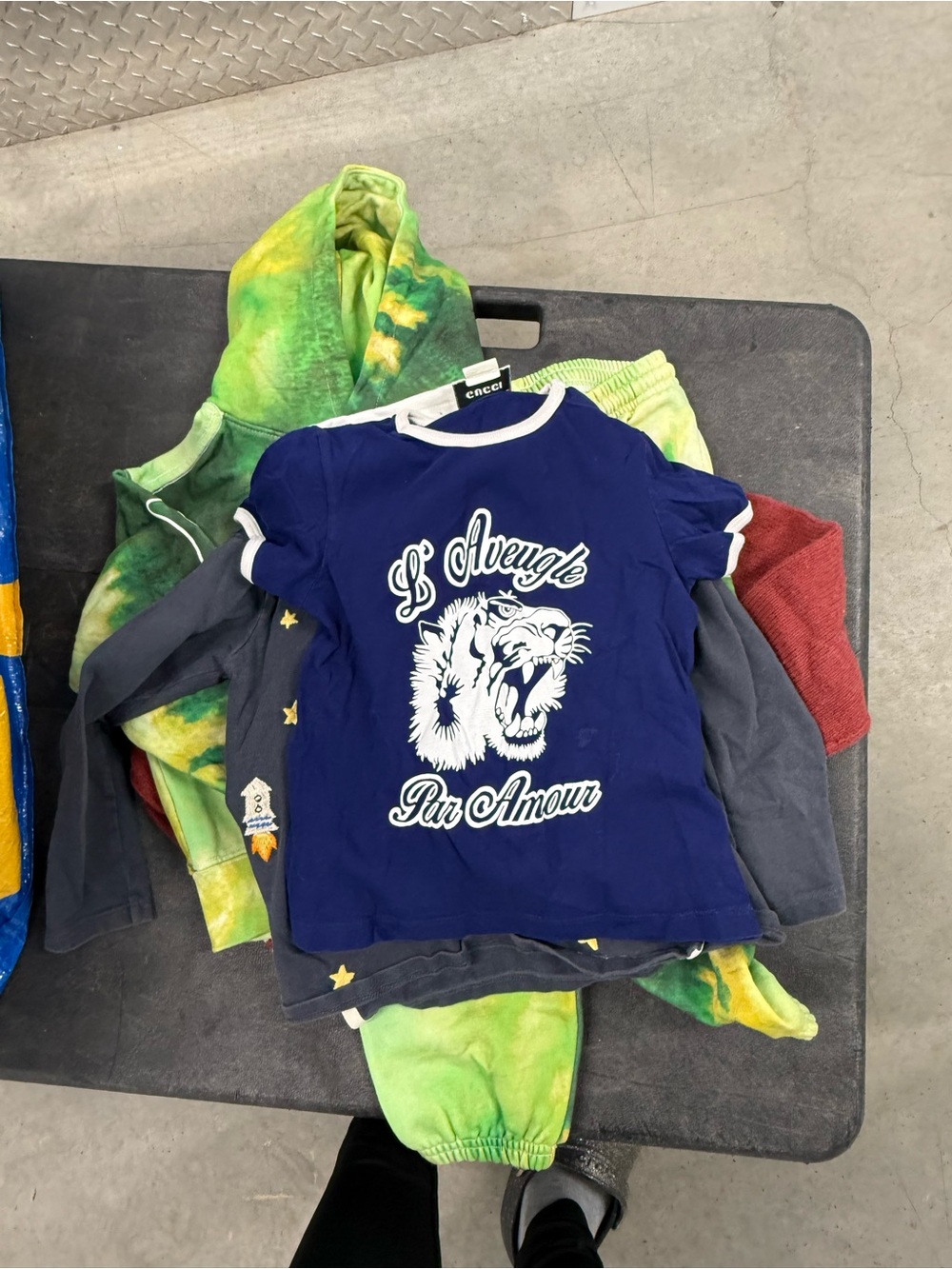 Gucci Navy Blue Kids Tiger Graphic Tee